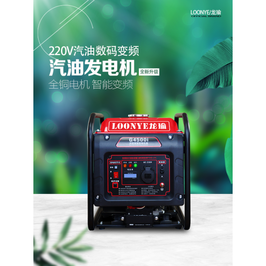 汽油发电机220V小型全铜家用迷你单相汽油无刷数码变频微型便携式