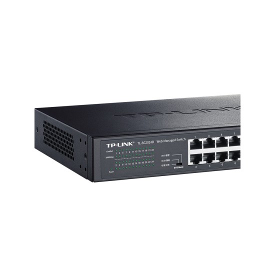 TP-LINK SG1024DT网络分线器24口16口千兆交换机企业级机架VLAN汇聚1000M光纤低功率分网器网吧监控POE镜像