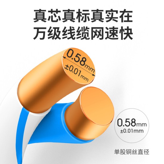 万级稳连无氧铜纯铜芯非屏蔽超六类网线 Cat6A类万兆宽带网络线白色一整箱 工程家装修家庭用布线