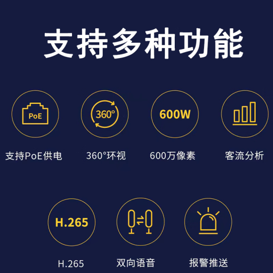 普联（TP-LINK） 360度全景高清鱼眼网络监控摄像头无线WIFI手机远程 家用超市仓库监控器