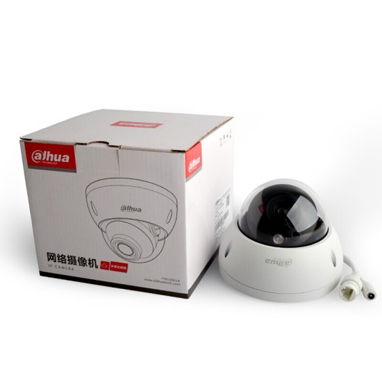 dahua大华监控摄像头 200万防暴半球网络高清监控器家用 室外防水红外夜视POE供电