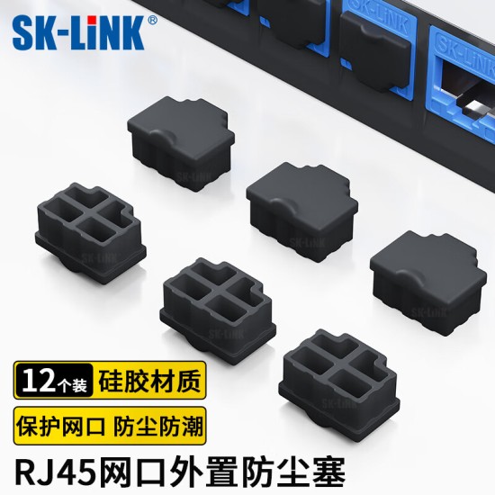 SK-LINK 六类网络配线架24口 CAT6类19英寸机架式1U非屏蔽机柜工程级镀金理线架网线理线槽 SK-P6-24