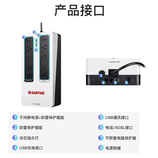 山特（SANTAK）TG-BOX UPS不间断电源NAS和电脑断电保护
