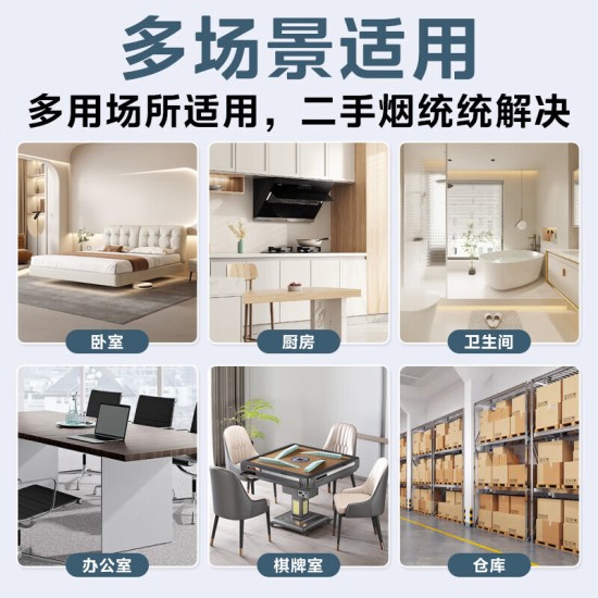 美的（Midea）空气净化器去烟味 二手烟房间抽烟除烟味除异味 室内家用棋牌室麻将馆办公室烧烤店净化机