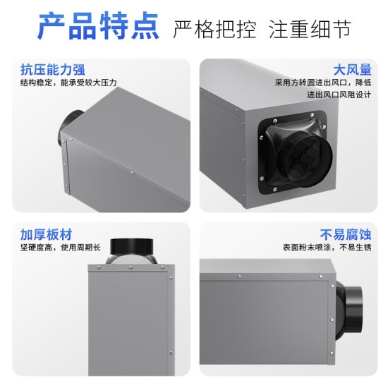 欧芬琦（OUFENQI）新风系统消音箱消音管中央新风机消音消声管器管道消音降噪静压箱