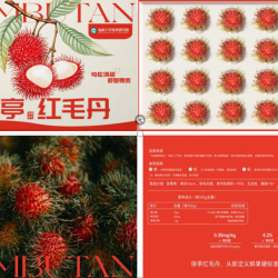 红毛丹新鲜水果       海南红毛丹新鲜毛荔枝正宗毛丹果    55元/斤 产地：海南保亭